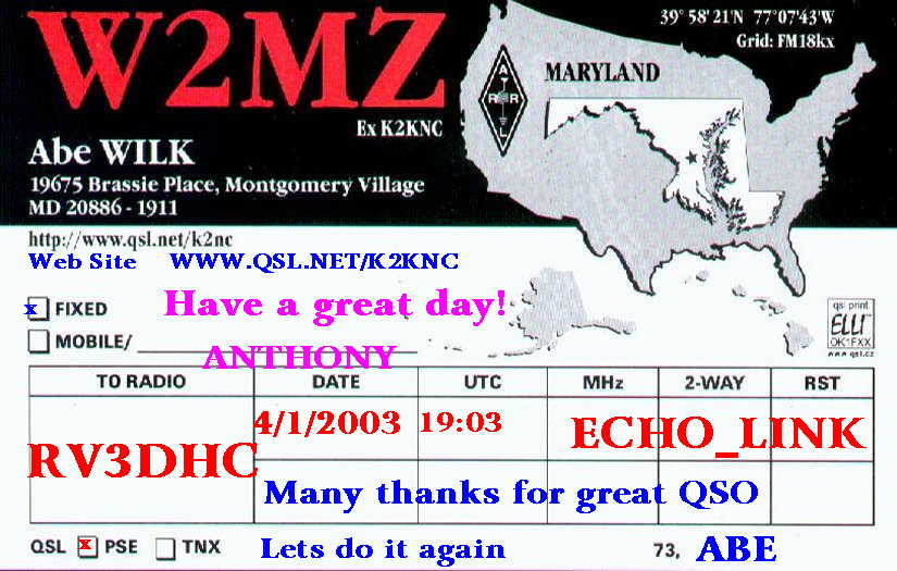 QSL   W2MZ