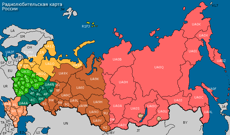 Радиолюбительская карта РОССИИ
