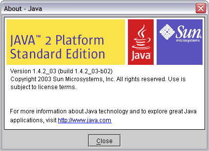 SUN. Java RuneTime Environment (JRTE) v. 1.4.2.03